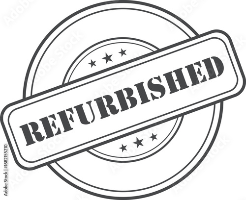 refurbished Rubber Stamp Vector Template	