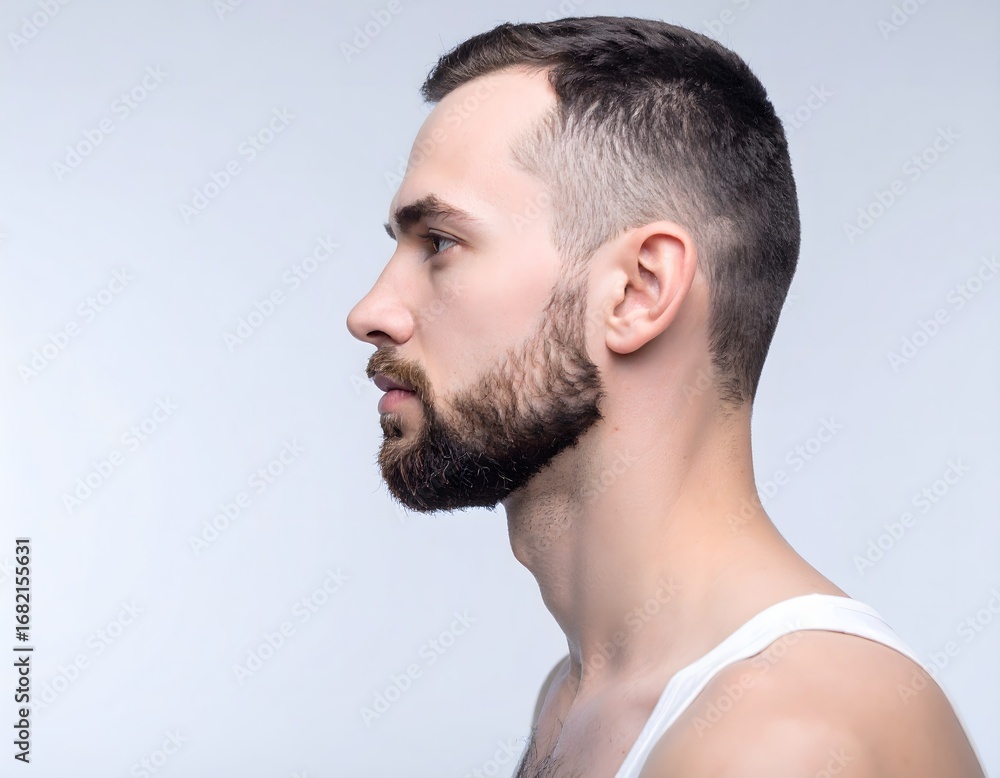 Obraz premium Isolated Portrait of Man Looking Side