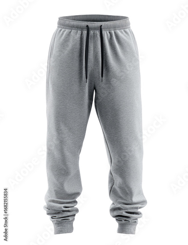 Light gray sweatpants with drawstring waist