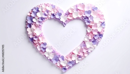 Wallpaper Mural Heart shaped frame of colorful paper petals Torontodigital.ca