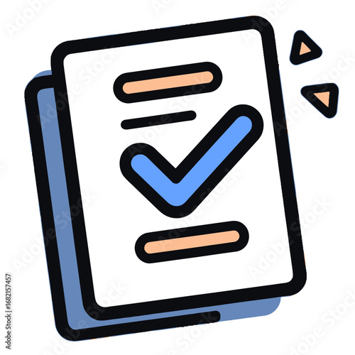 Vector Icon of a Completed Checklist Form.