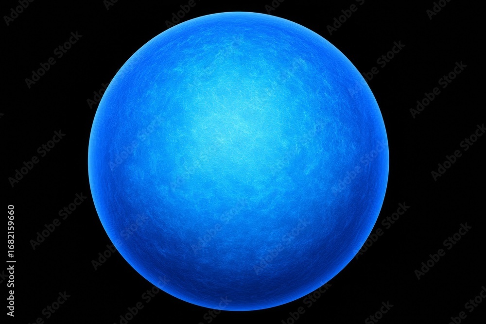 Vibrant blue sphere against black background