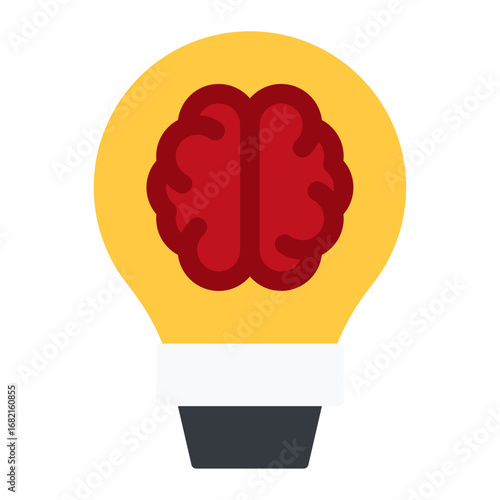 light bulb with brain