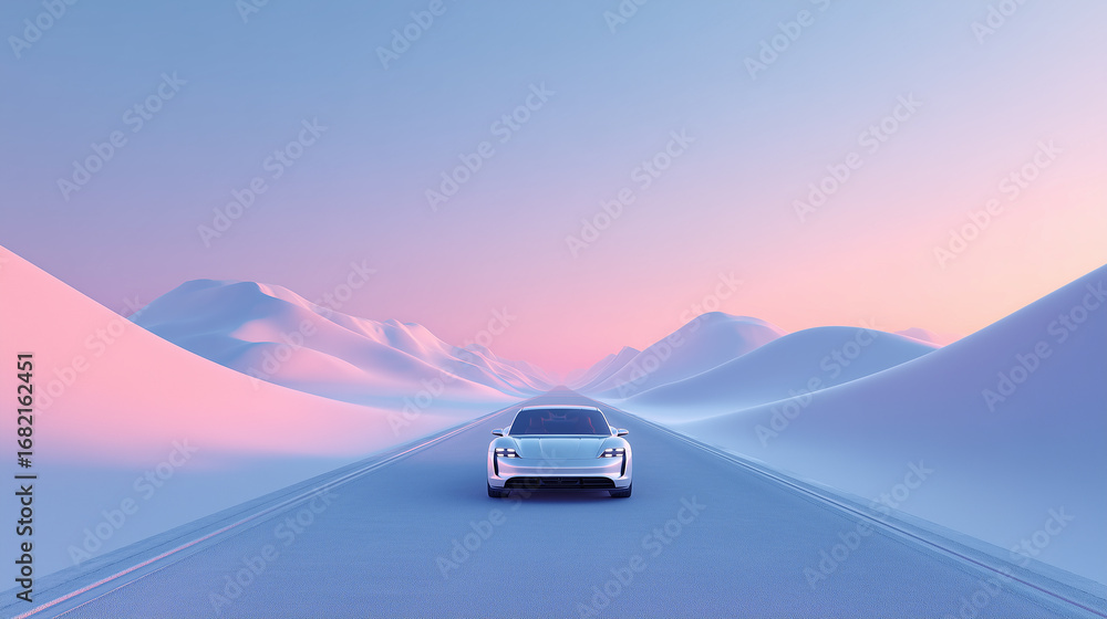Fototapeta premium snow covered car