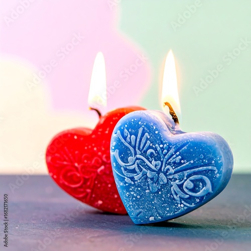 Wallpaper Mural Heart-shaped candles, burning brightly Torontodigital.ca