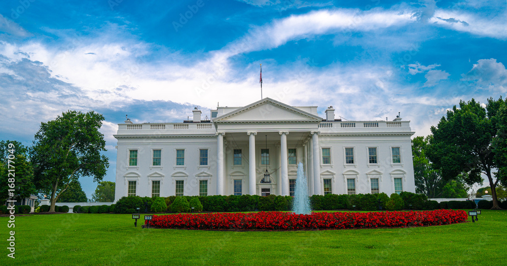 Obraz premium White House in Washington DC. American presidency residence. Federal government.
