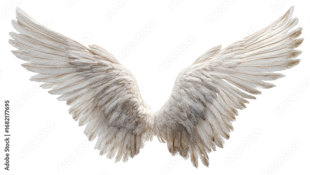 Obraz premium A pair of large, detailed angel wings