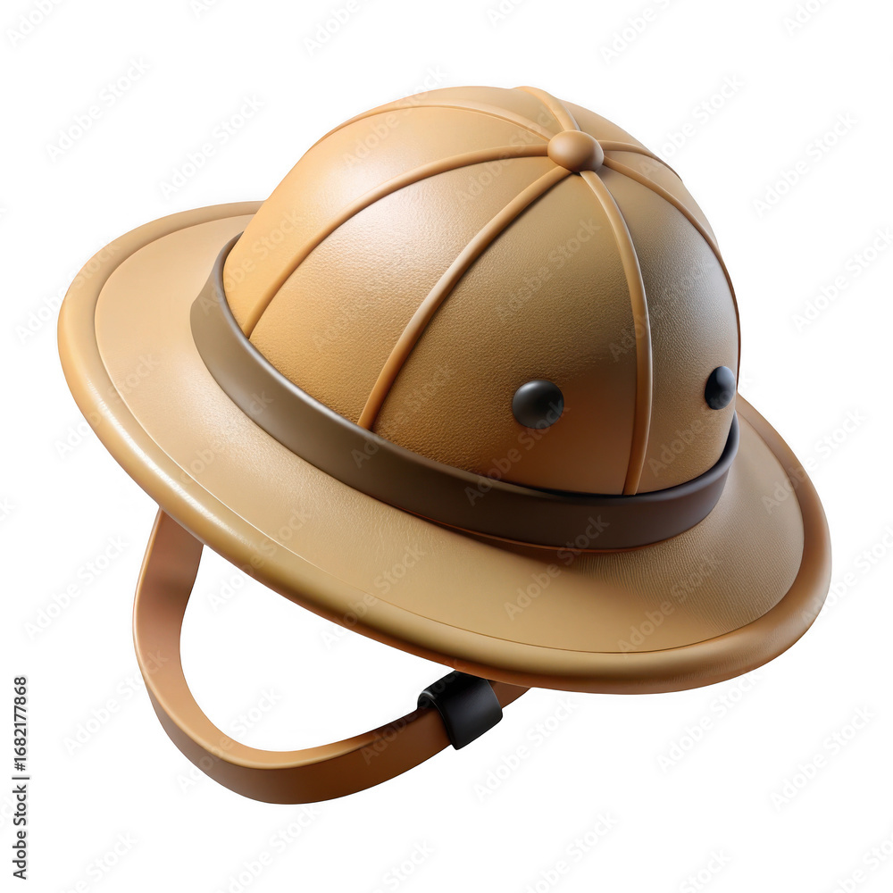 Fototapeta premium 3d safari pith helmet isolated on transparent background