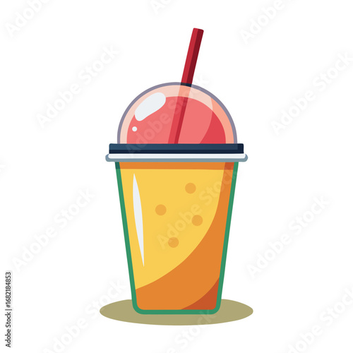 Fruit smoothie cup no background.