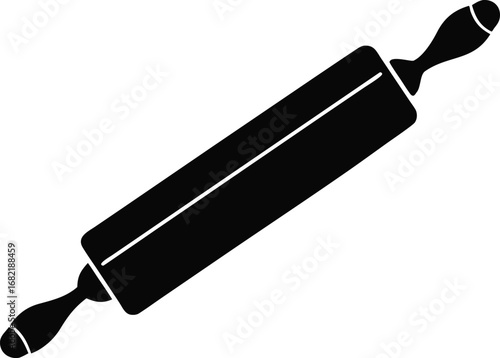 A Rolling Pin Silhouette Vector Illustration Black