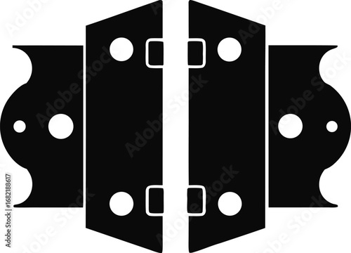 A Simple Door Hinge Silhouette Vector Illustration