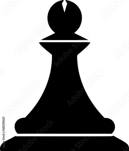 A Single Chess Pawn Silhouette Vector Illustration