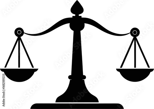Antique Balance Weight Stone Silhouette Vector Illustration