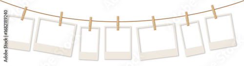 transparent polaroids in a string with large bottom border
