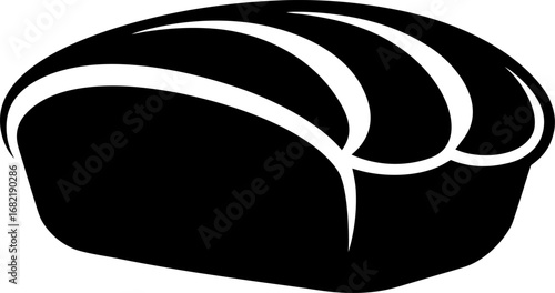 The End Piece of a Bread Loaf Silhouette Vector Illustration