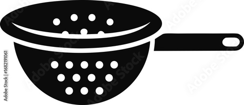 Vector Silhouette of a Simple Tea Strainer Kitchen Tool