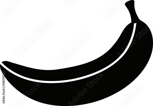 Vector Silhouette of a Single Banana Simple and Iconic