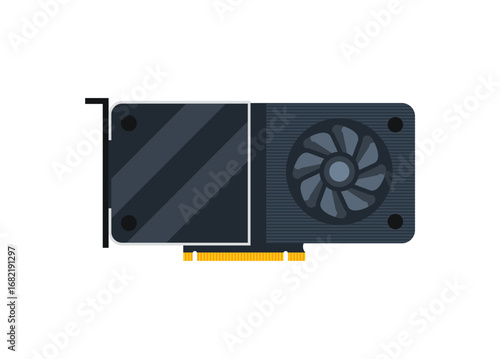Computer GPU. Simple flat illustration.
