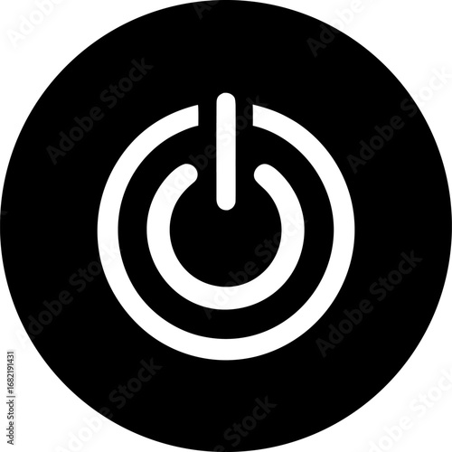 Vector Silhouette of a Single Power Button from a Device