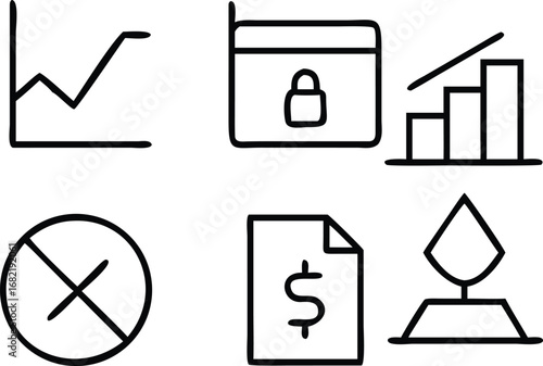 line-art-icons-for-business-risks-including-loss-g 
