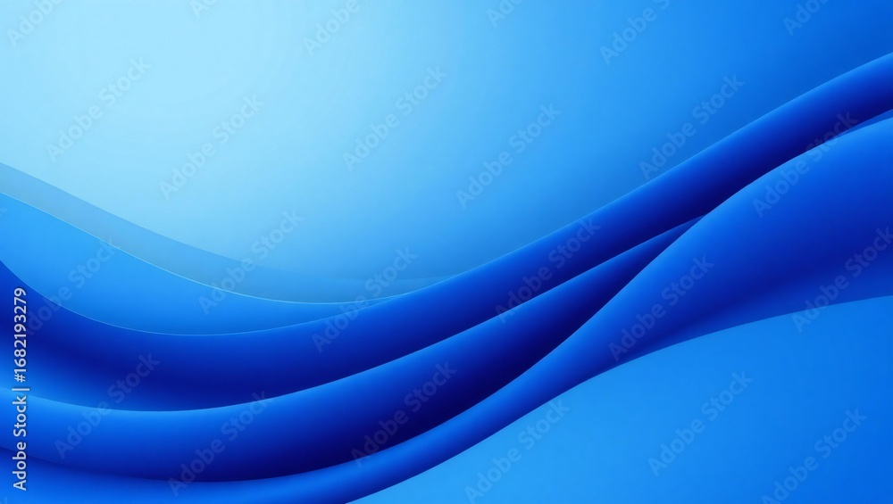 Fototapeta premium Abstract flowing blue waves with soft gradient background