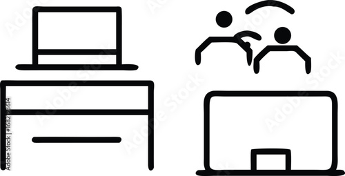 line-icons-for-startup-essentials-such-as-laptop