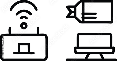 line-icons-for-startup-essentials-such-as-laptop