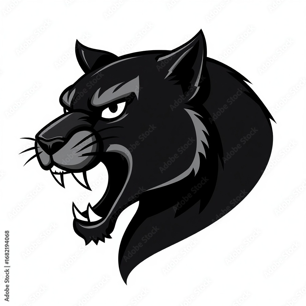Obraz premium panther black and white logo 