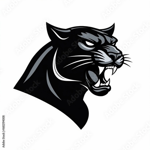 black and white cat logo design