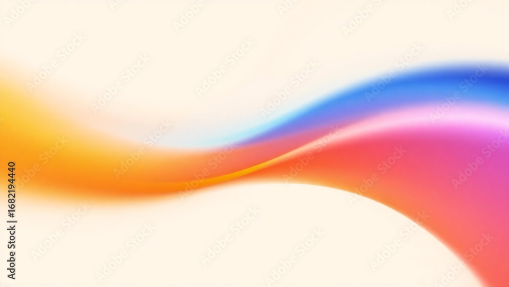 Naklejka premium Smooth gradient wave of vibrant colors on a light background