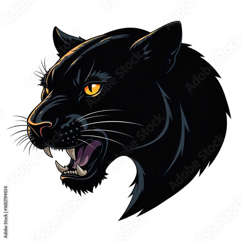 black cat head mascot logo