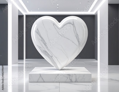 Wallpaper Mural Heart-shaped marble sculpture on pedestal Torontodigital.ca