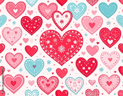 Wallpaper Mural Heart-shaped pattern with decorative elements Torontodigital.ca