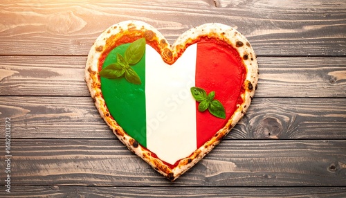 Wallpaper Mural Heart-shaped pizza with Italian flag design Torontodigital.ca