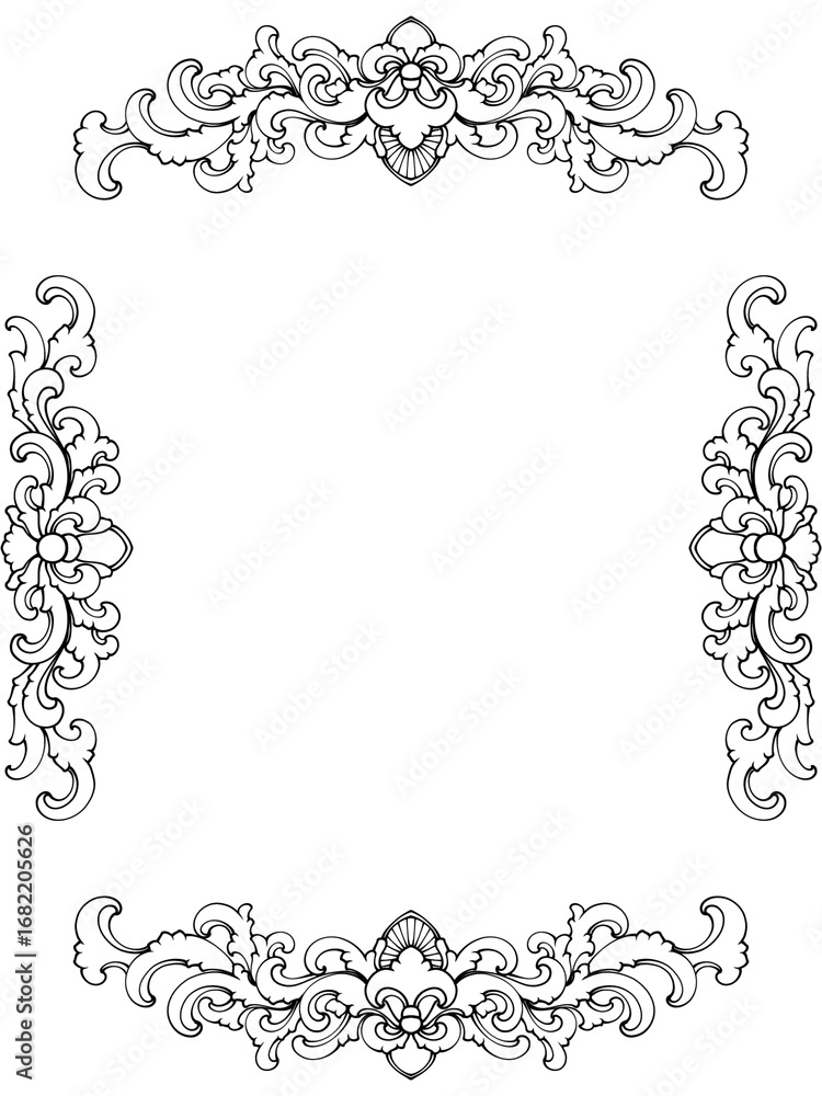 Fototapeta premium frame with floral ornament