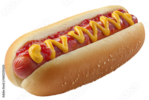 Hot dog sandwich with condiments