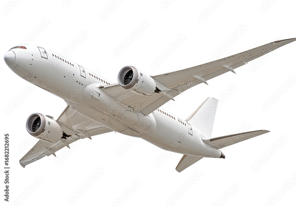 Obraz premium Large white airplane in flight