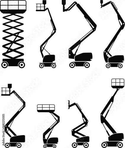 Aerial work platforms, scissor lift, articulating boom lift, telescopic boom lift, construction equipment, maintenance access, industrial lift, elevated platform, MEWP, safety