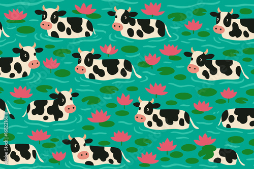 seamless pattern with cows