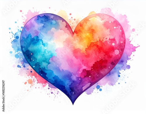 Watercolor Heart Shape: A Vibrant Symbol of Love and Affection, Artistic Expression