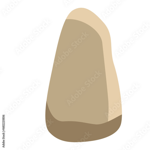 2d illustration tall beige rock with slim shape isolated on white background, perfect for eco themes, geology design, outdoor scenery, nature, and environment.
