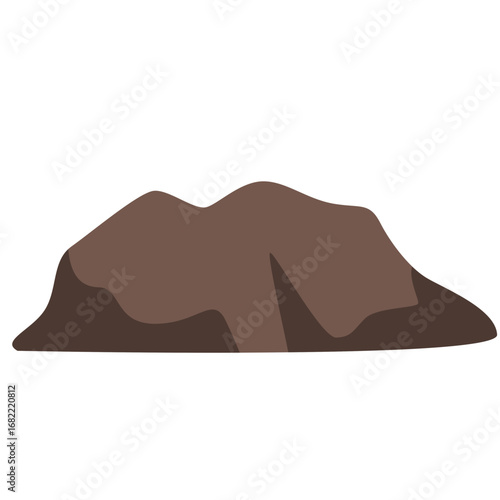 2d illustration group of brown rocks with rough surface isolated on white background, suitable for eco projects, geology design, outdoor landscapes, and environment.
