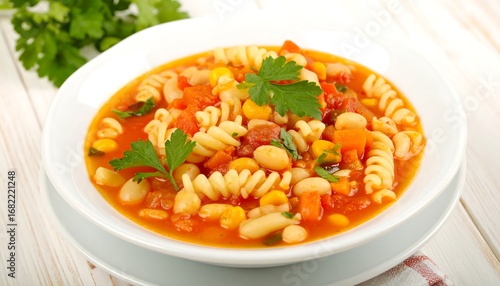 Wallpaper Mural Hearty pasta soup with veggies Torontodigital.ca