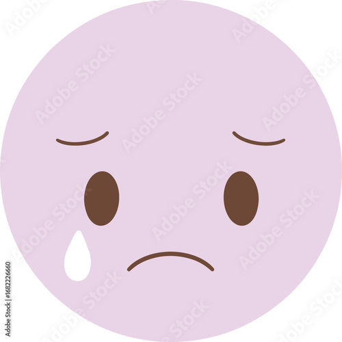 Purple sad sweaty face emoji