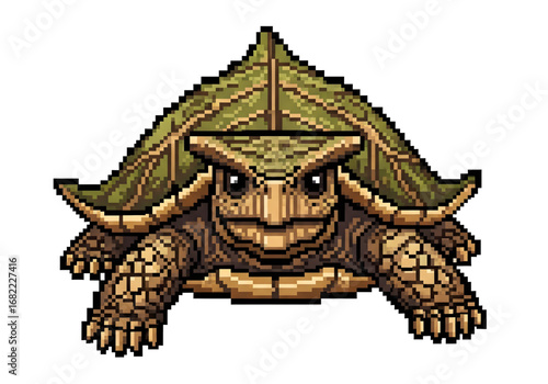 8-Bit Ploughshare Tortoise PNG - Endangered Madagascar Tortoise Pixel Illustration