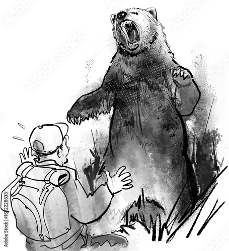 Obraz w ramie ヒグマの襲撃