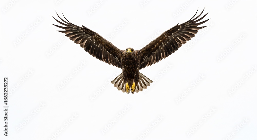 Obraz premium Kraftvoller Adler gleitet elegant durch hellen Himmel. AI Generated