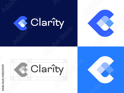 Clarity – Modern Tech Brand Logo and Identity Design Mockup