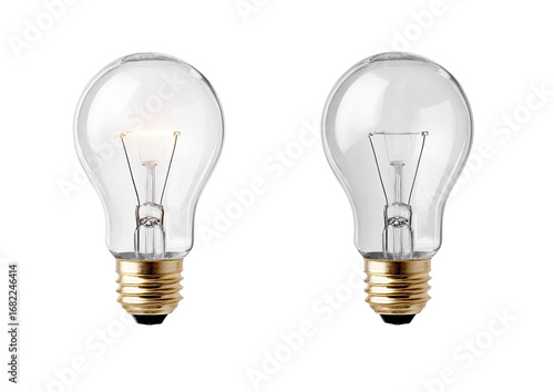 Two light bulbs, one lit, one unlit (1)