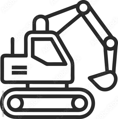 excavator machine construction vehicle vector icon